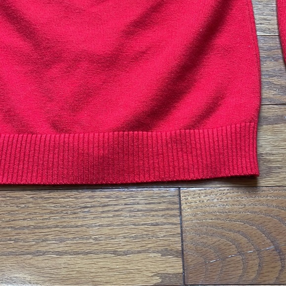 SMILING PINKER Sweater Red Button Down Cardigan Pearl Like Buttons Small - Picture 8 of 8